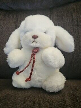 GUND White Puppy Plush Rattle Toy